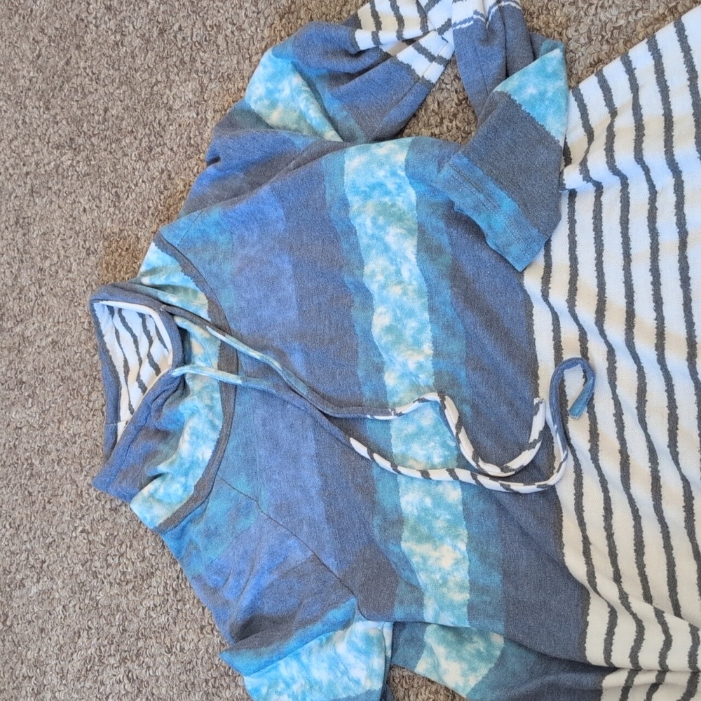 Together Clothing Blue and White Striped Hoodie